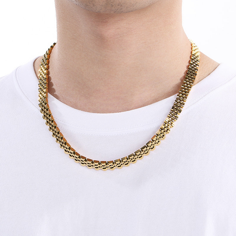 Planderful Glossy Hip Hop 10mm Five Row Chain For Men