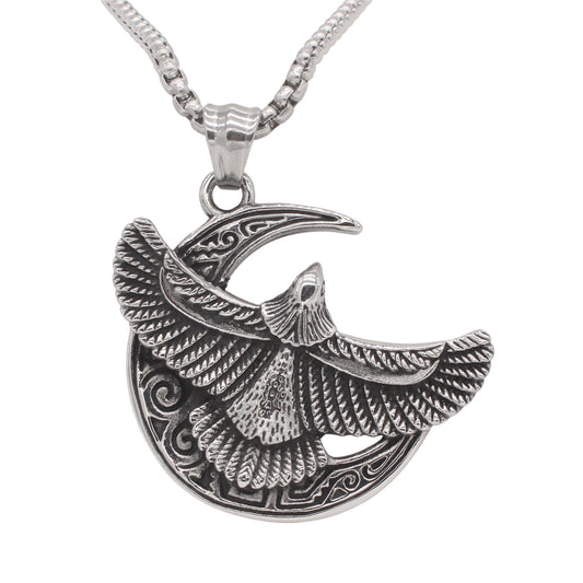 Planderful Jewelry Mens Vintage Eagle Pendant in Titanium Steel Pendant for Him Timeless Gift