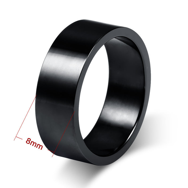 Titanium Steel Japan and Korea Simple Smooth Surface Ring