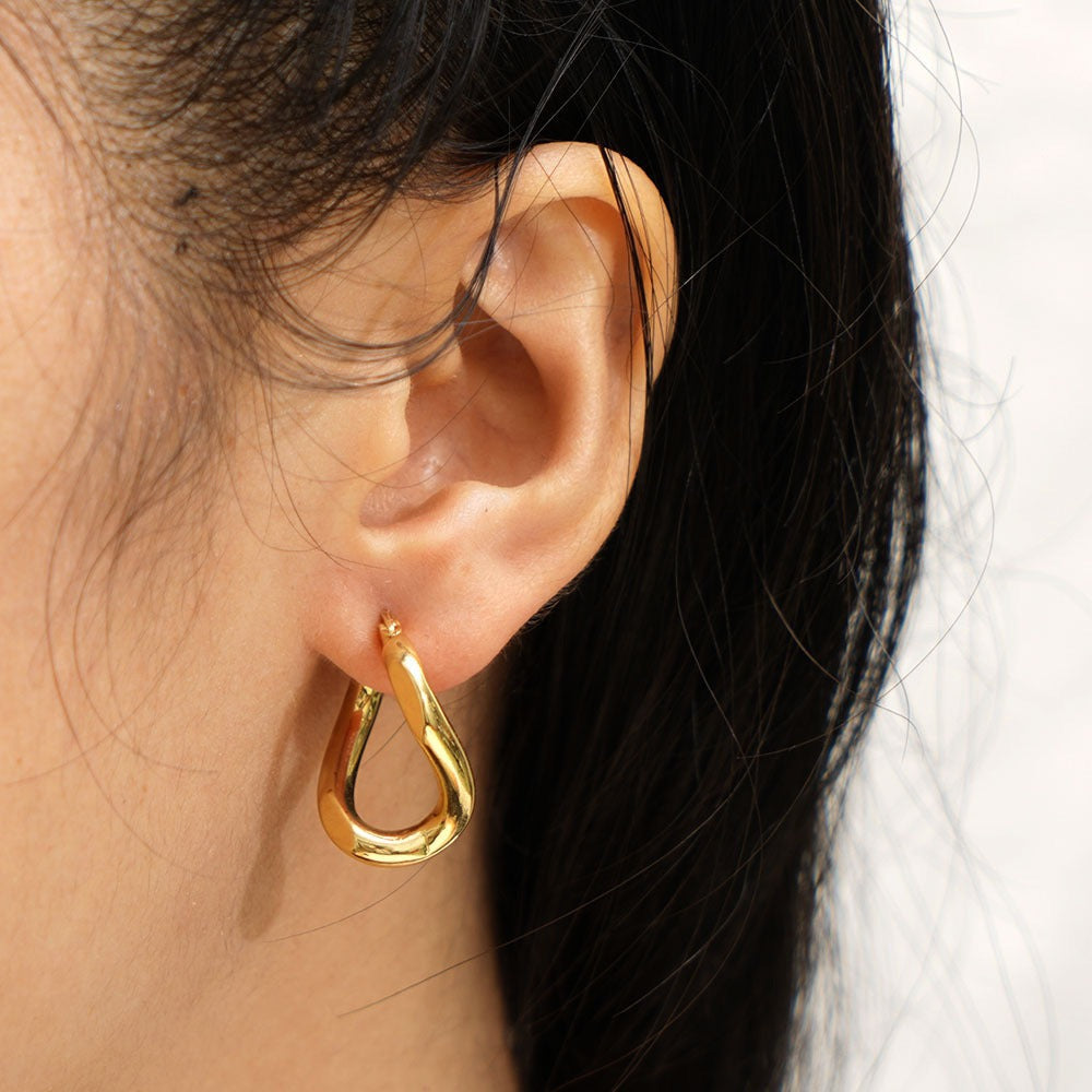 Planderful Everyday Genie Irregular Geometric Titanium Steel Statement Earrings for Fashion Forward Women