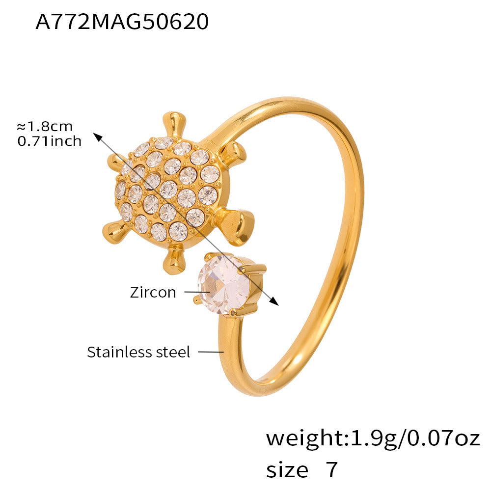 Planderful Everyday Genie Elegant Stainless Zircon Ring 7
