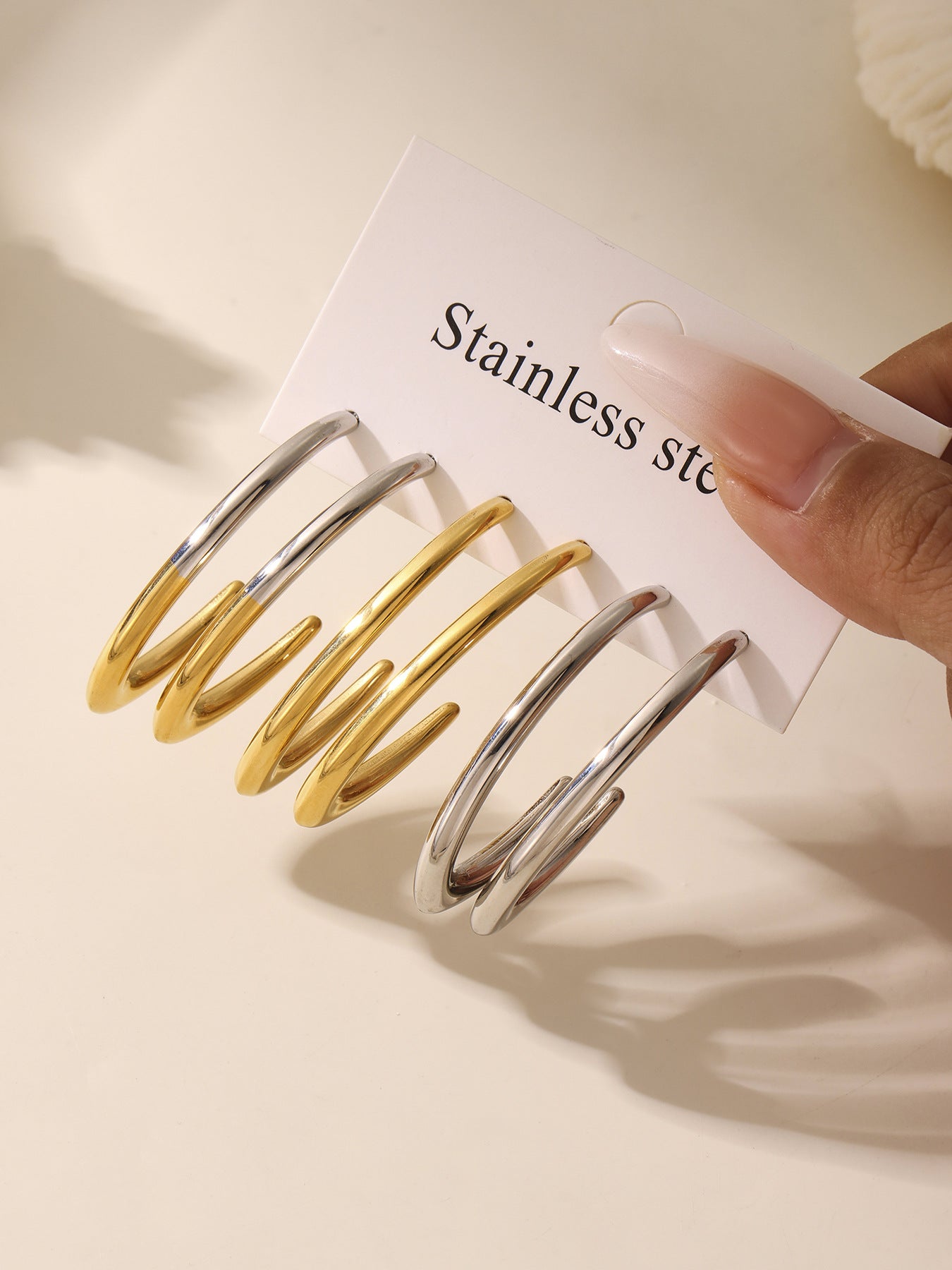 Planderful Minimalist C Shaped Earrings 18K Gold For Women