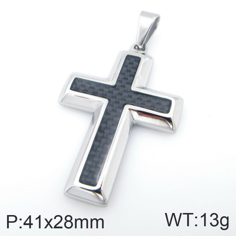 Planderful Stainless Steel Pendant Two Tone Cross Men Retro