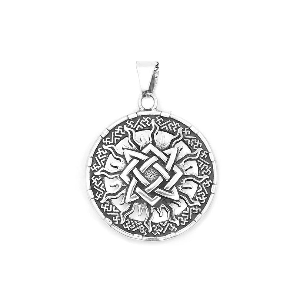 Vintage Viking Sun Stainless Steel Men's Pendant Necklace