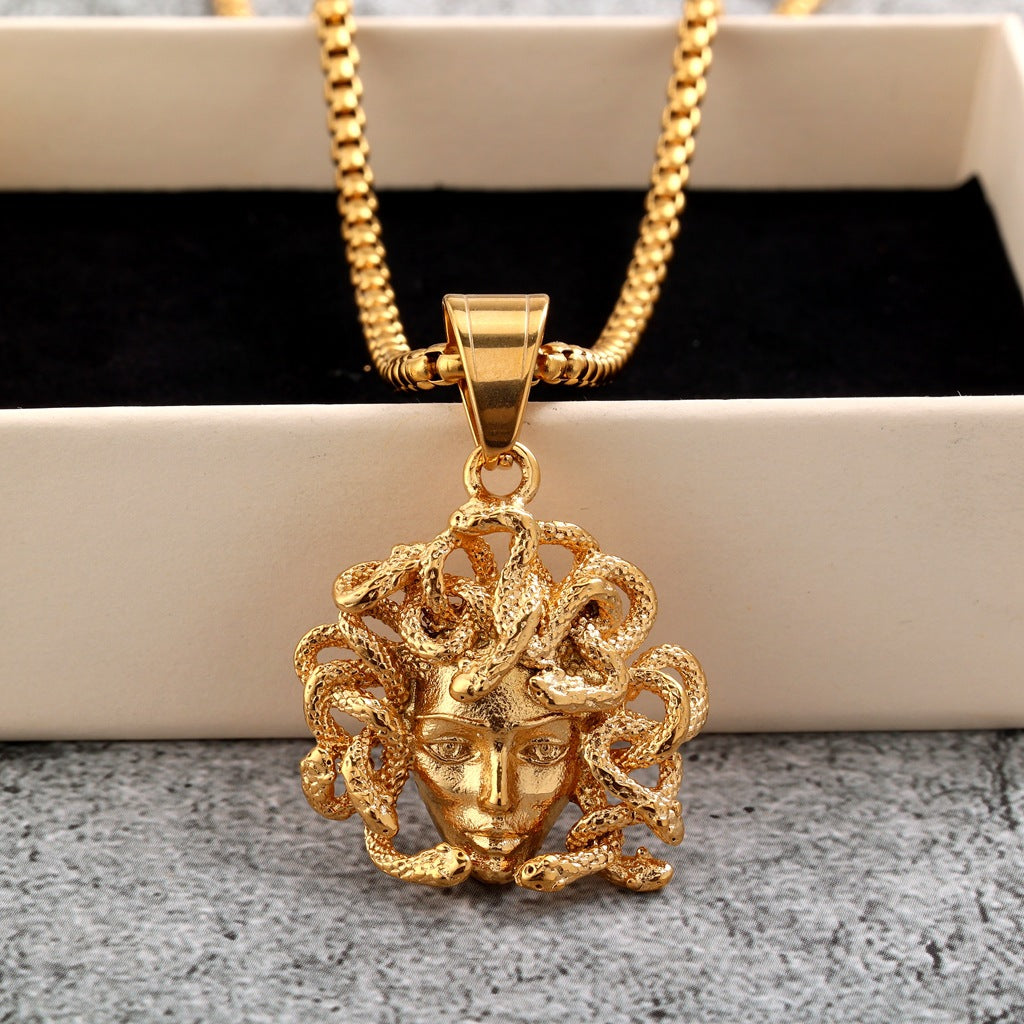 Vintage Stainless Steel Men's Pendant Necklace