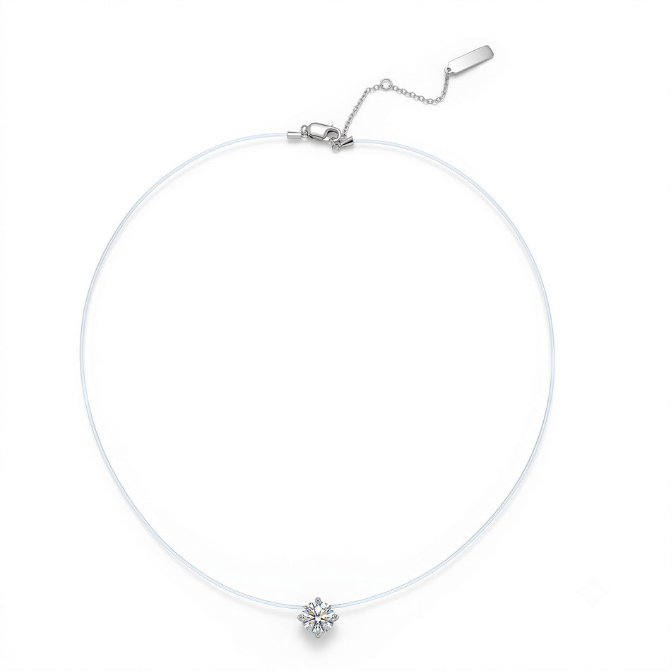 S925 Sterling Silver Zircon Heart Pendant Necklace