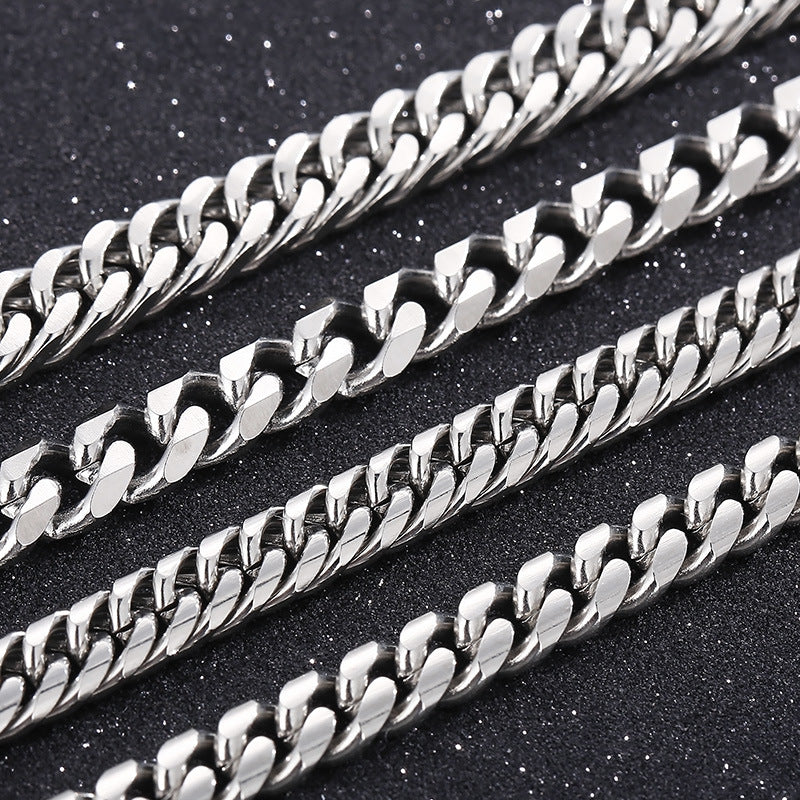 Niche Design – Men's Dancing – Neutral Titanium Steel Cuban Chain Bracelet