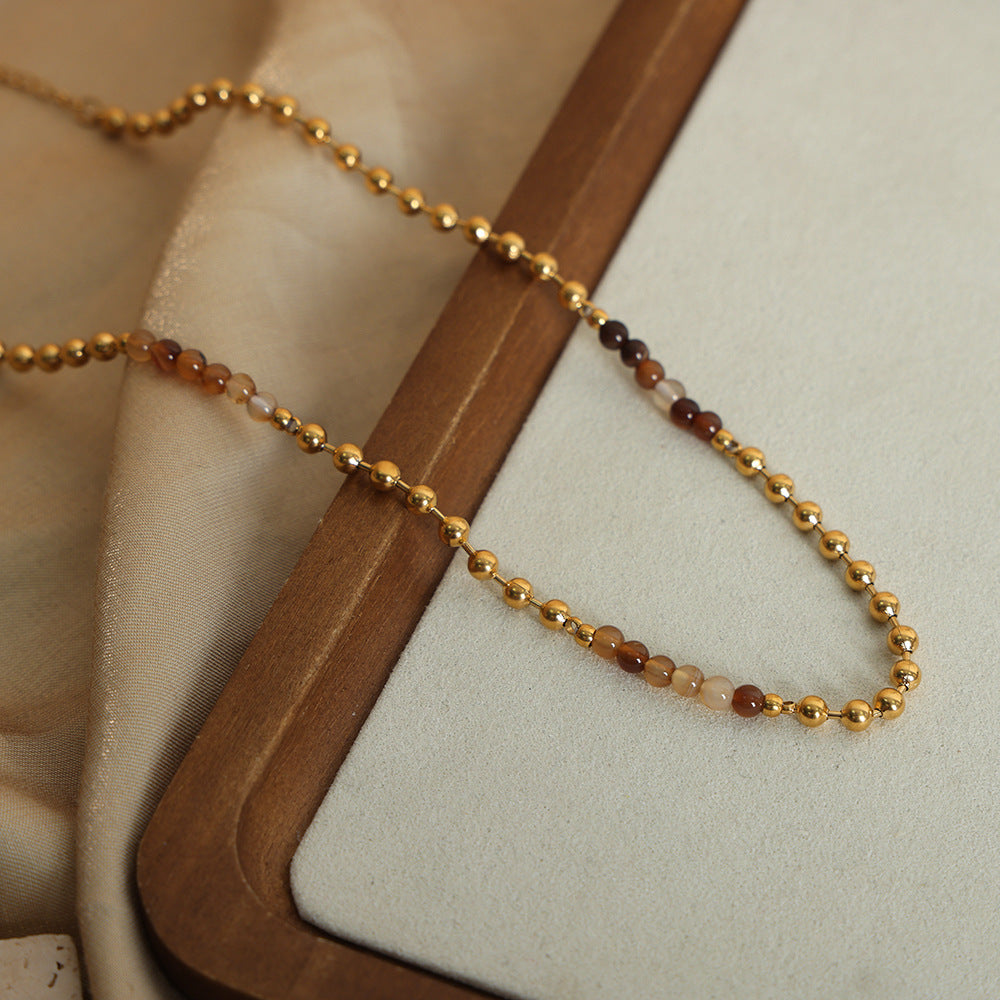 Golden Aura Handmade Beaded Necklace - Everyday Genie Collection