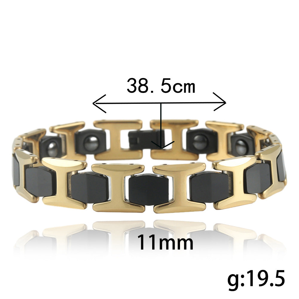 Customizable Punk Titanium Steel Bracelet for Men and Women - Modern Tungsten Design