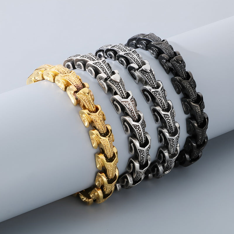 Keel Chain – Punk Style Vacuum Electroplated Keel Stainless Steel Men's Bracelet