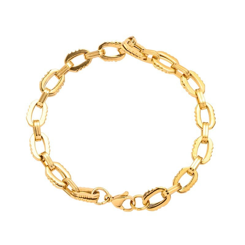 Planderful Jewelry Steel Gear Chain Bracelet