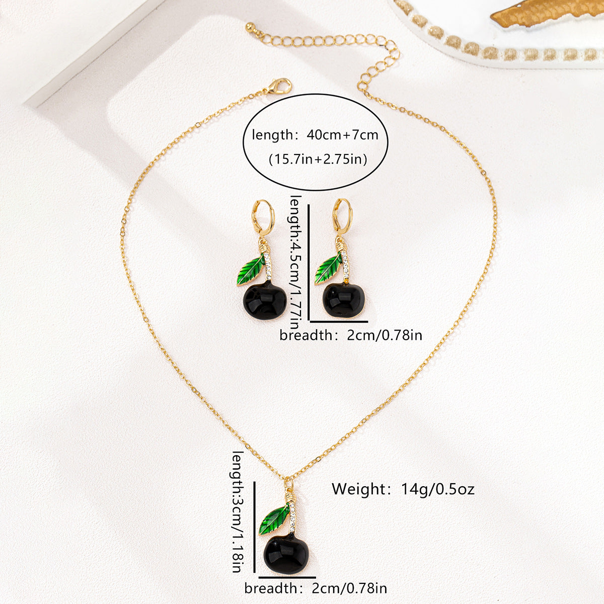Luxury Rhinestone Cherry Jewelry Set for Girlfriends
