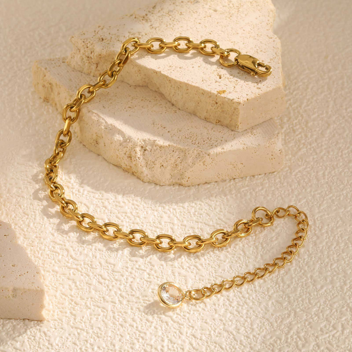 Simple And Stylish Gold Stainless Steel Bracelet Unisex