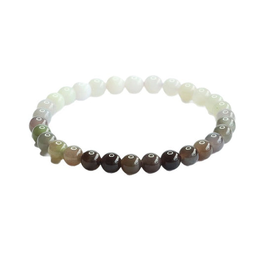 Smoke Purple Hetian Jade Round Bead Bracelet