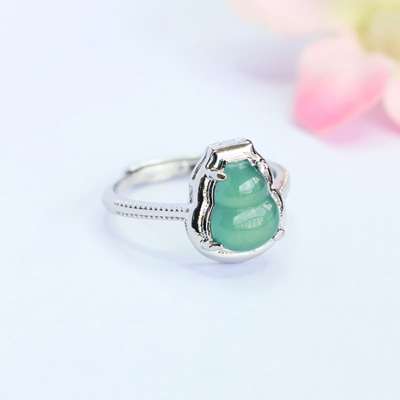 Blue Water Jadeite Gourd 10*8 mm Ring