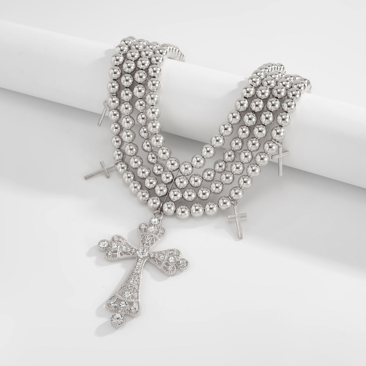 Planderful Vienna Verve Necklace – Stylish Multi-Layer Cross Pendant