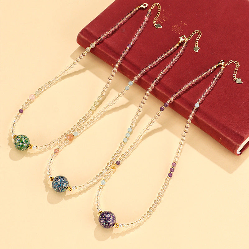 Pearl Crystal Pendant Necklace