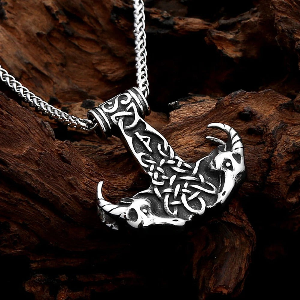 Viking Anchor Stainless Steel Men's Pendant Necklace