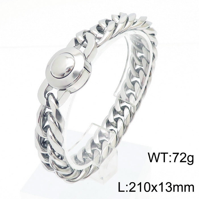 Bracelet Of The – Cnc Zircon Cuban Chain Titanium Steel Men's