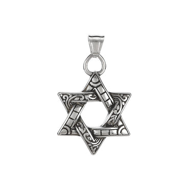 Mythical Moon Celtic Knot Amulet Phoenix Flame Hexagram Titanium Steel Men's Pendant Necklace