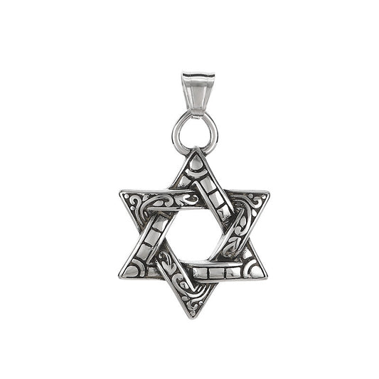 Mythical Moon Celtic Knot Amulet Phoenix Flame Hexagram Titanium Steel Men's Pendant Necklace