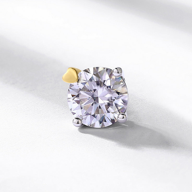 S925 Sterling Silver Moissanite Geometric 7.5 × 7.5 mm Stud Earrings