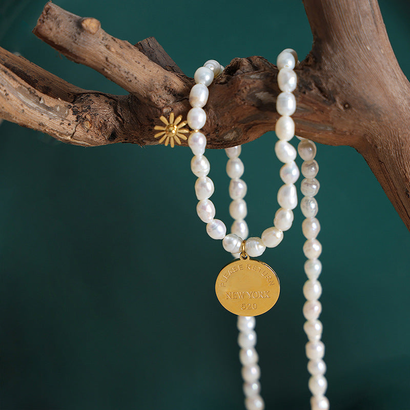 Luxurious Baroque Pearl Floral Pendant Necklace - Female Jewelry