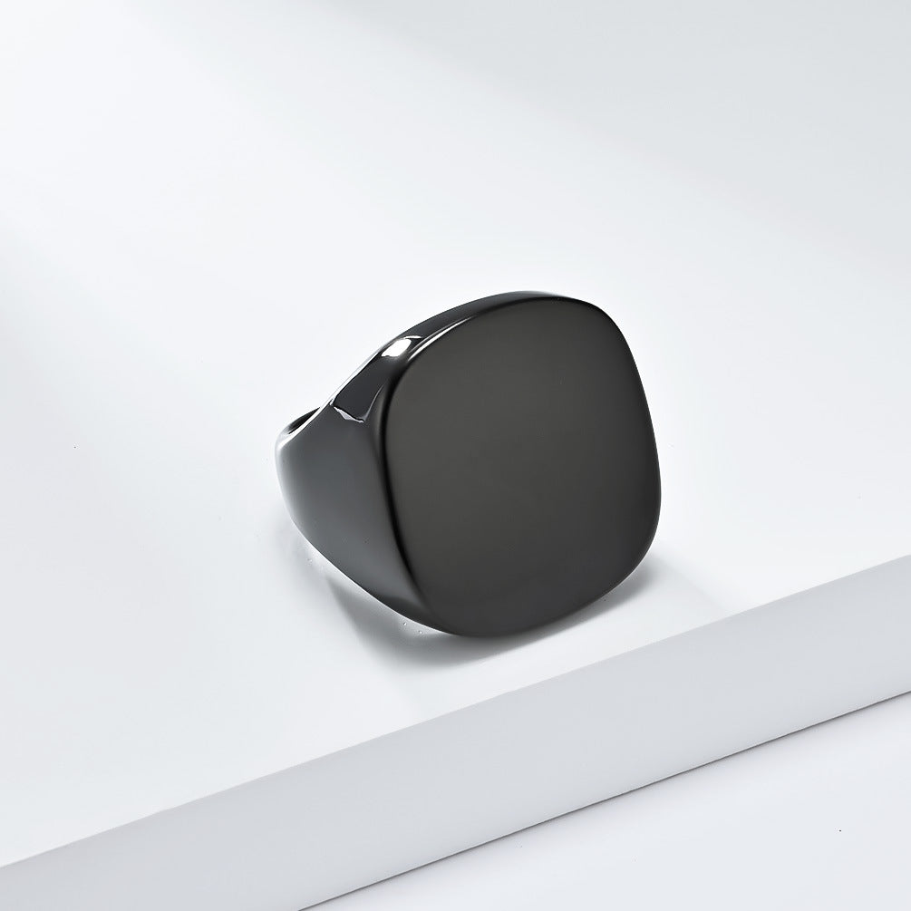 Cross-Border Cold Neutral Wind Titanium Steel Ring for Men