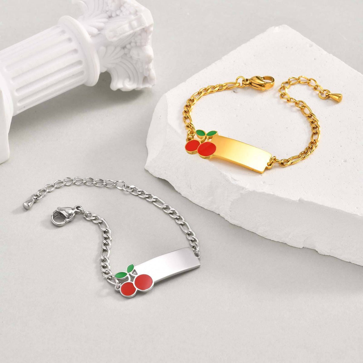Children'S Cute Three To Stainless Steel Bracelet