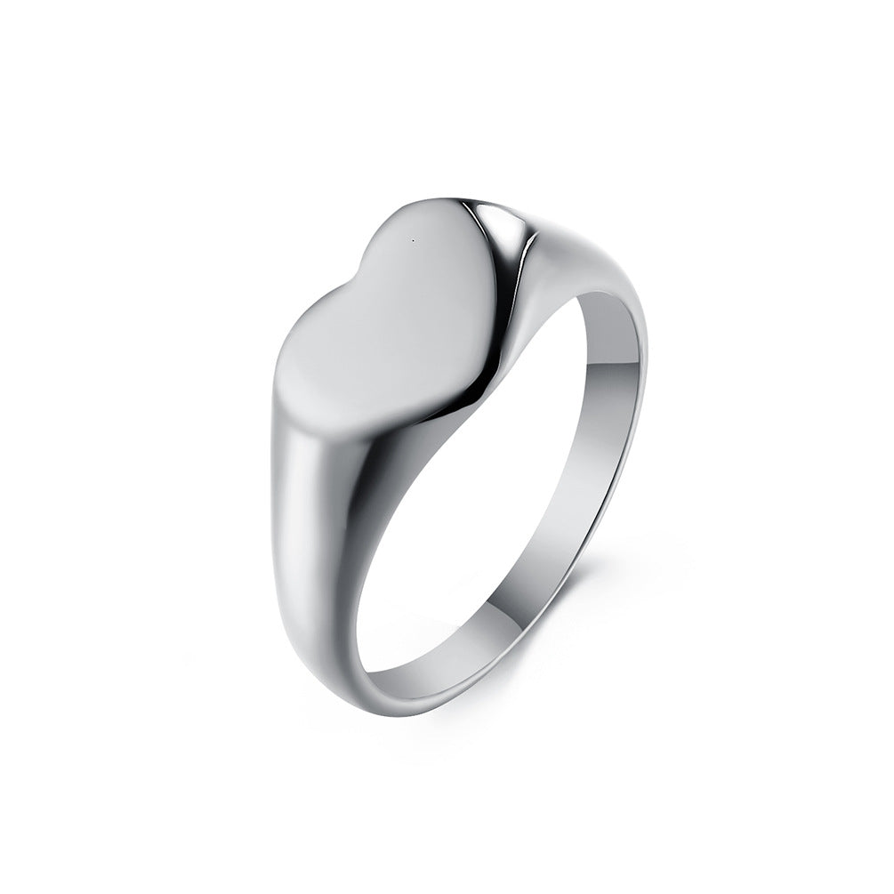 Planderful Heart Shape Titanium Steel Ring For Women Luxurious Everyday Wear Elegant Gift