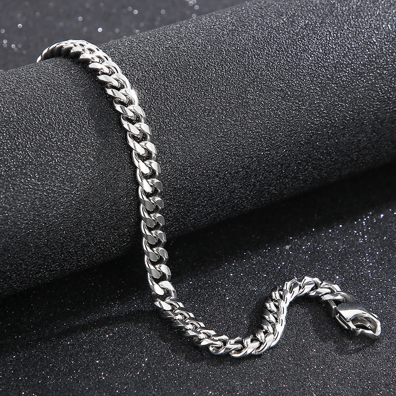 Niche Design – Men's Dancing – Neutral Titanium Steel Cuban Chain Bracelet