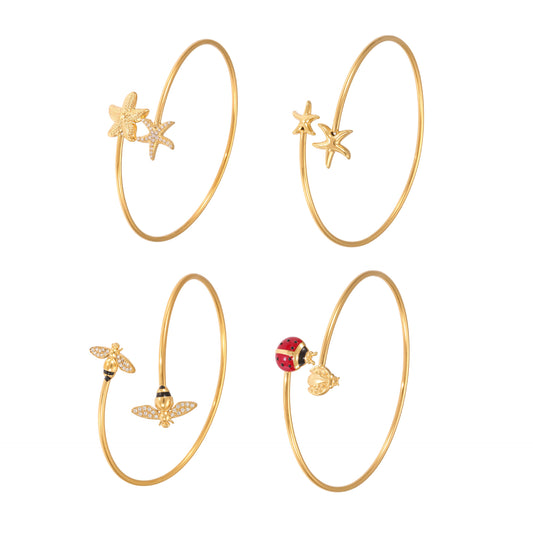 Planderful Genie Bee Starfish Zircon Bracelet For Her