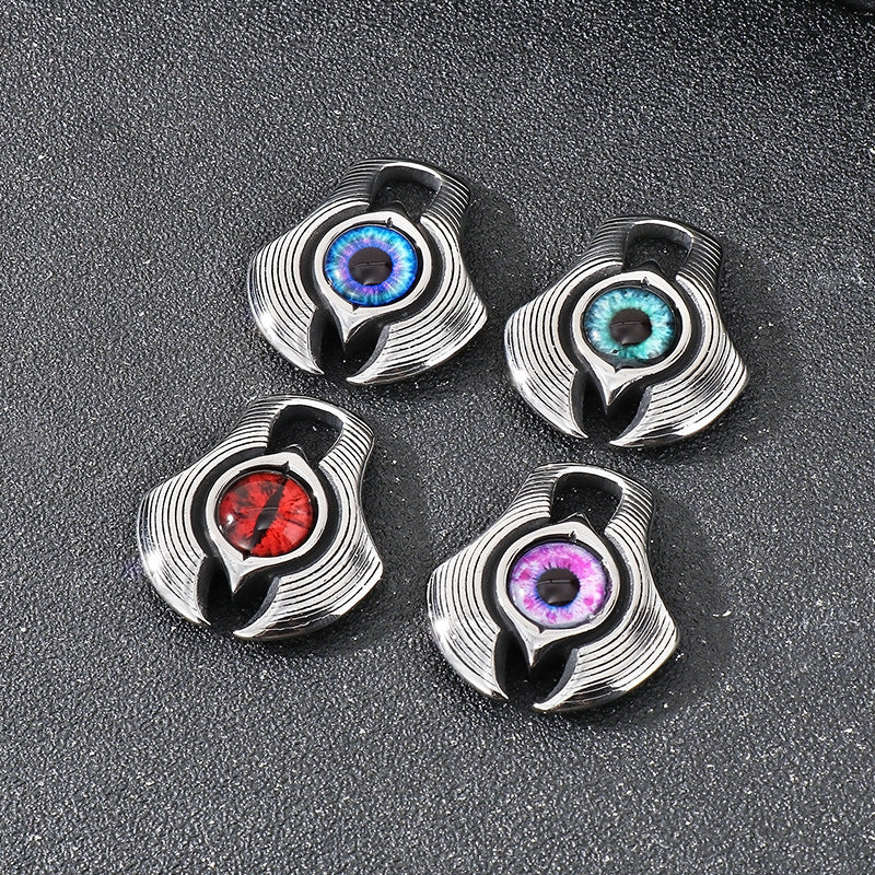 Planderful Bold Evil Eye Pendant For Men Titanium Steel