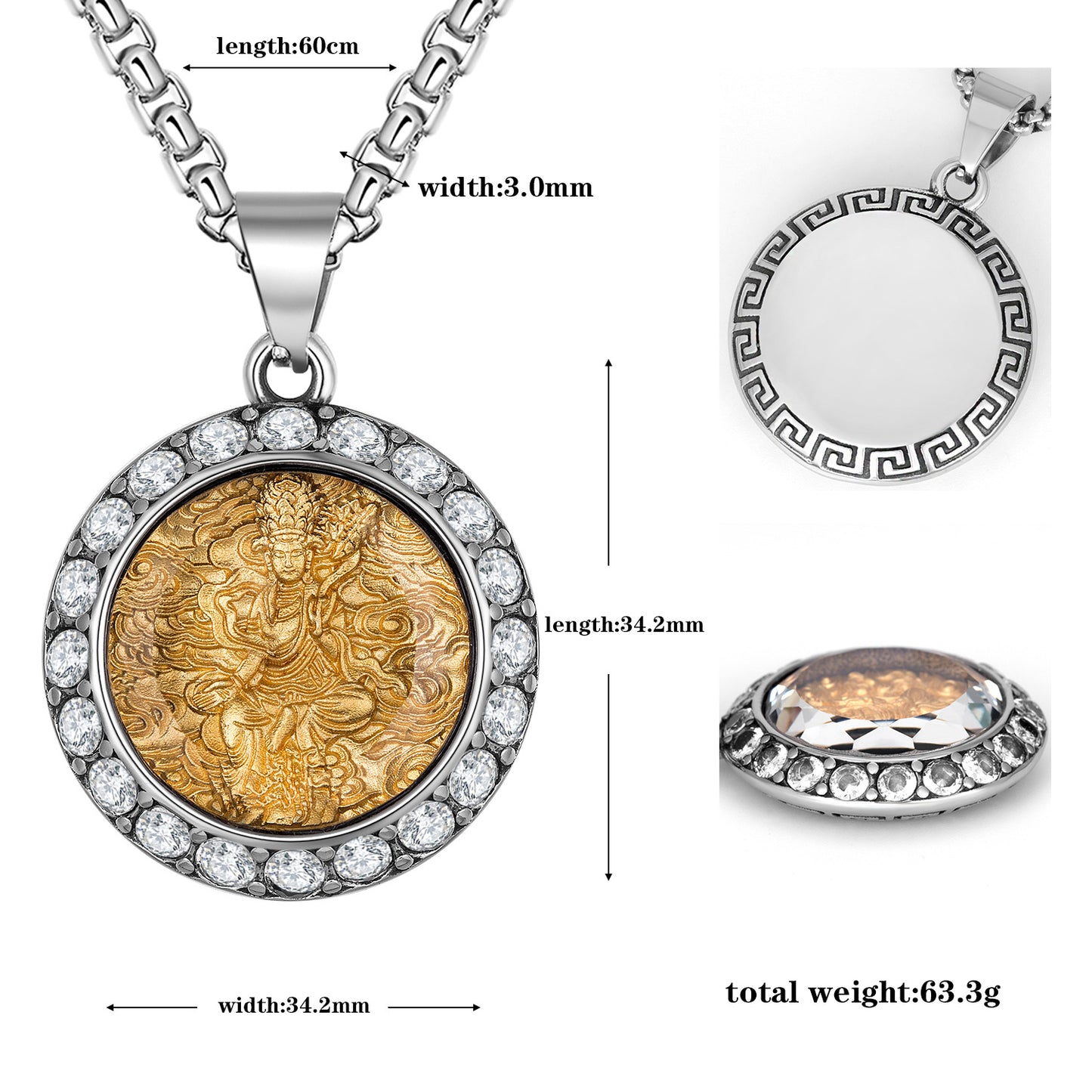 Zircon Necklace - Statement Buddha Zodiac Pendant For Patron Saints And Zodiac Charm By Planderful