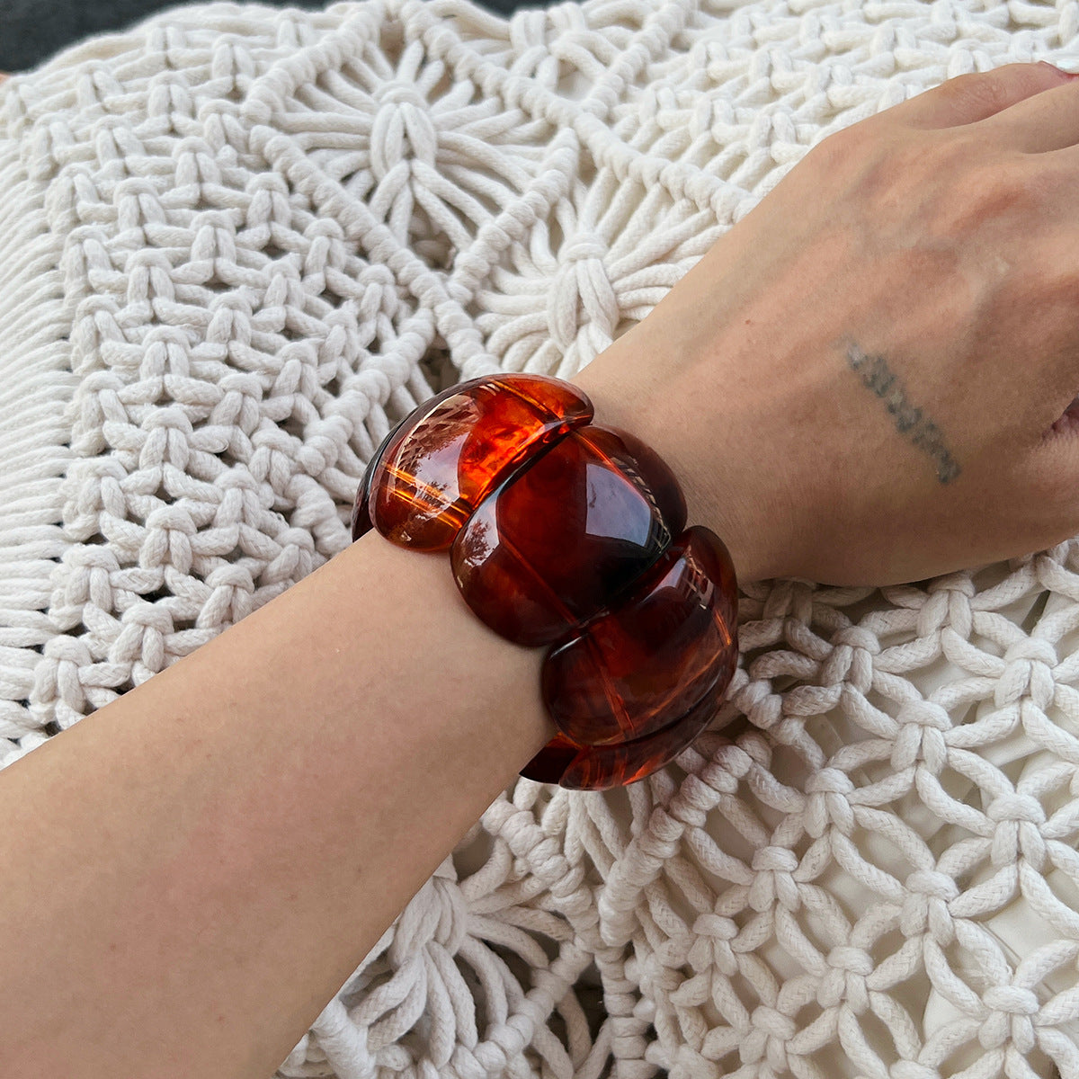 Exaggerated Smudged Special-Shaped Bracelet Geometric Translucent Bracelet
