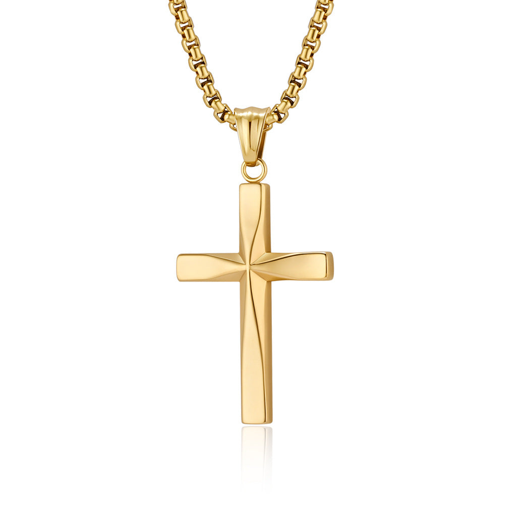 Genderless Simplicity Titanium Steel Cross Necklace for All