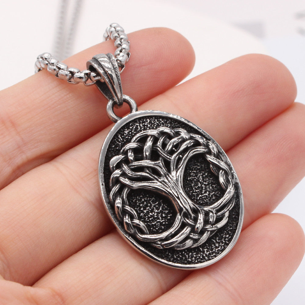 Planderful Viking Life Tree Pendant Titanium Steel Unisex Jewelry For Him And Her Durable Protection