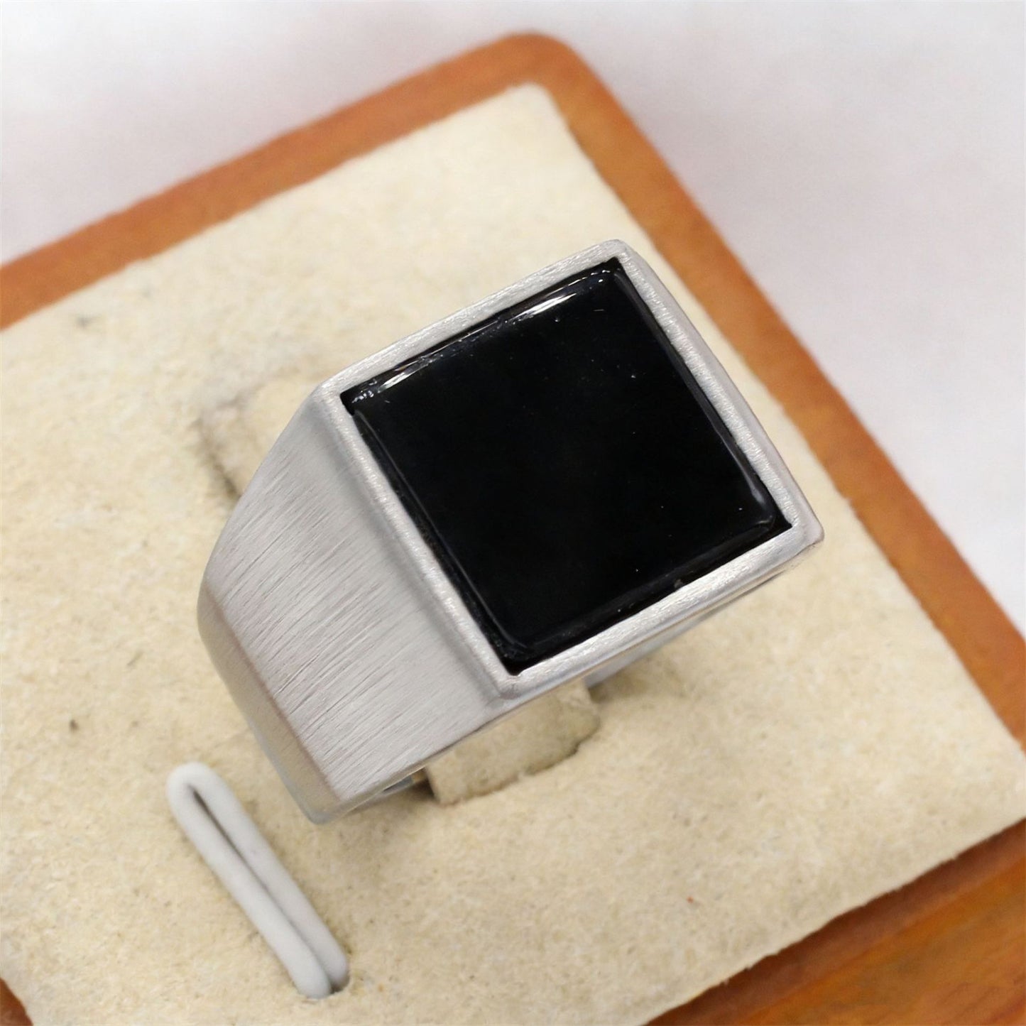 Planderful Everyday Genie Titanium Steel Ring For Men Unisex With Square Stone Statement