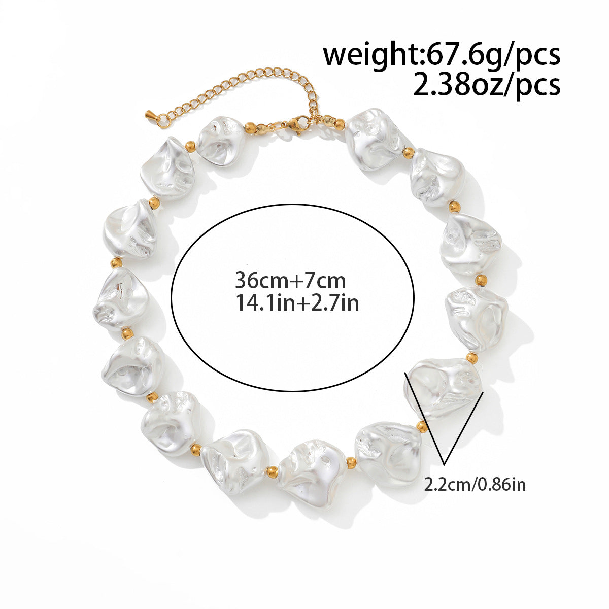 Ocean Special-Shaped Pearl Shell Beaded Necklace Starfish Stacked With Stainless Steel Thin