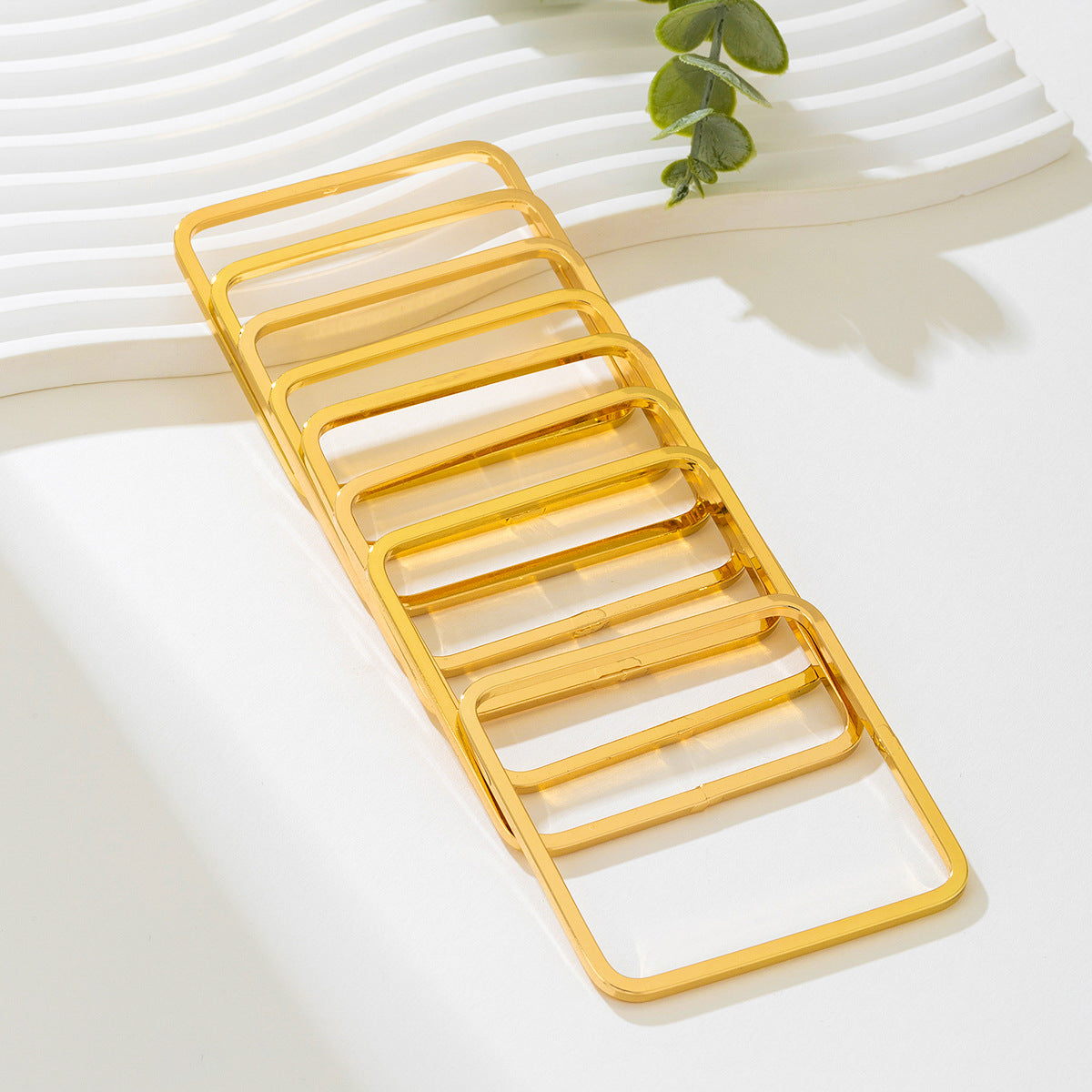 Planderful Vienna Verve Bracelet Set – Exaggerated Metal Geometric Design