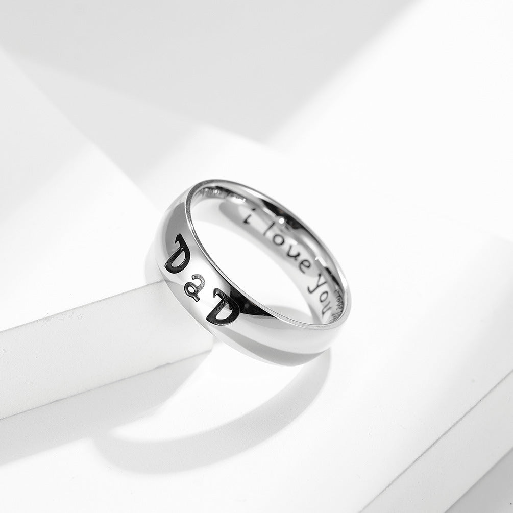 European And American Style I Love You Titanium Steel Ring