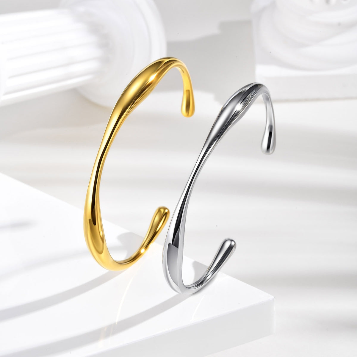 Geometric Adjustable Stainless Steel Bracelet for Women