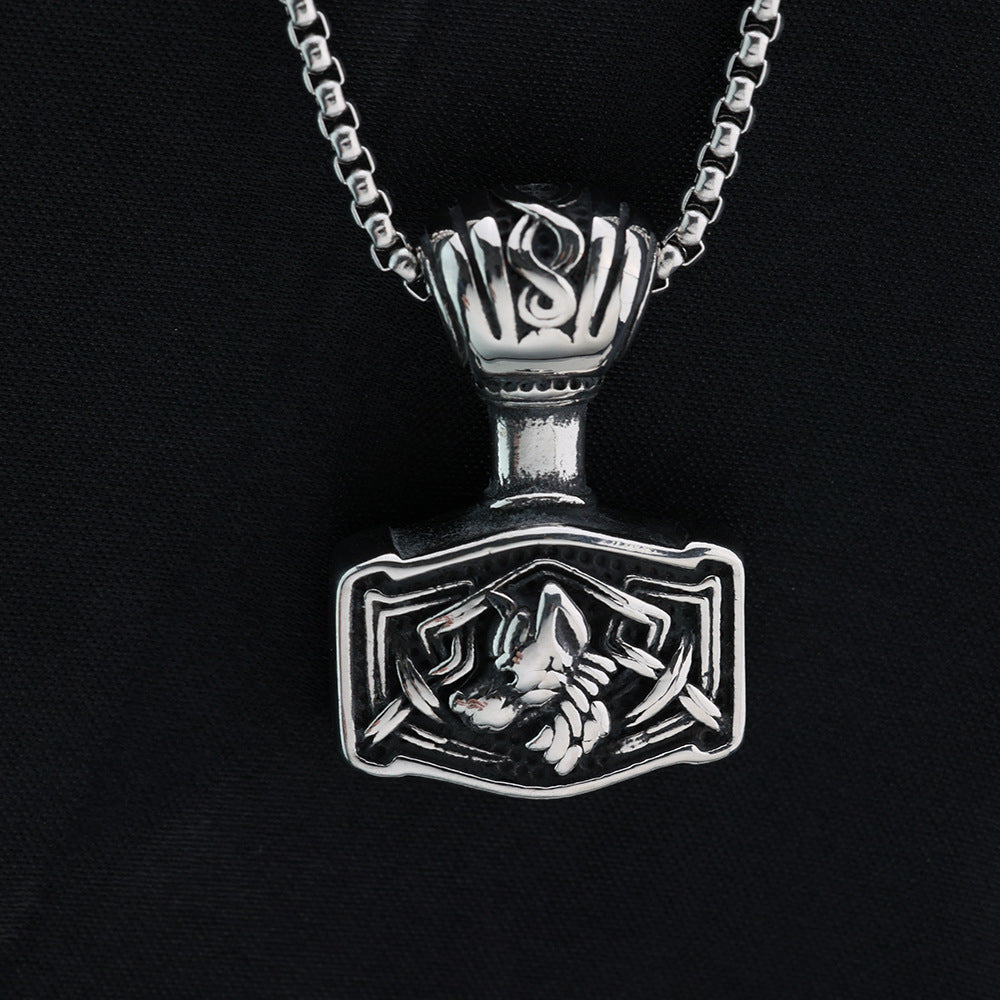 Vintage Men's Stainless Steel Pendant Viking Celtic Necklace