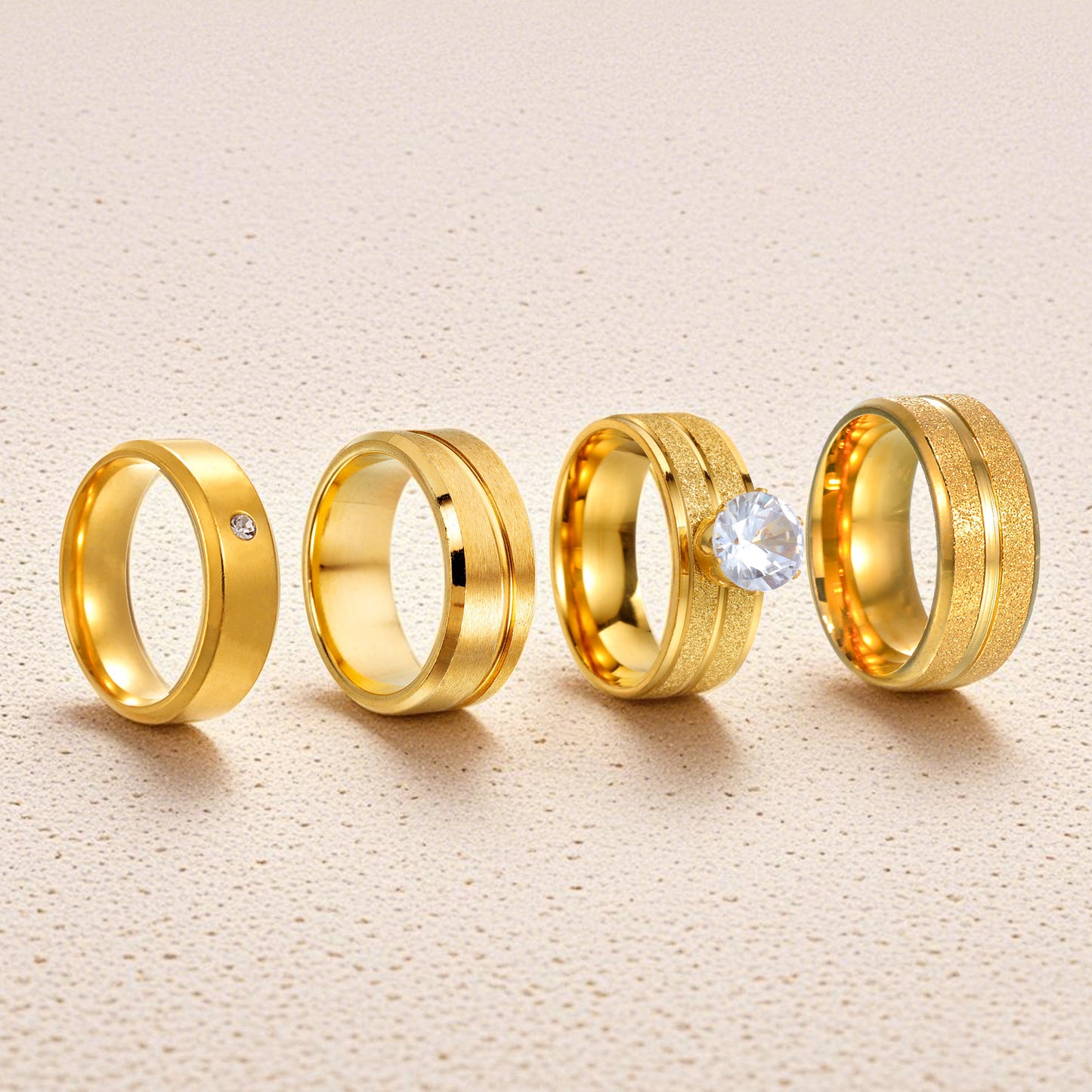 Planderful Stainless Steel Single Wire Matte Couple Ring