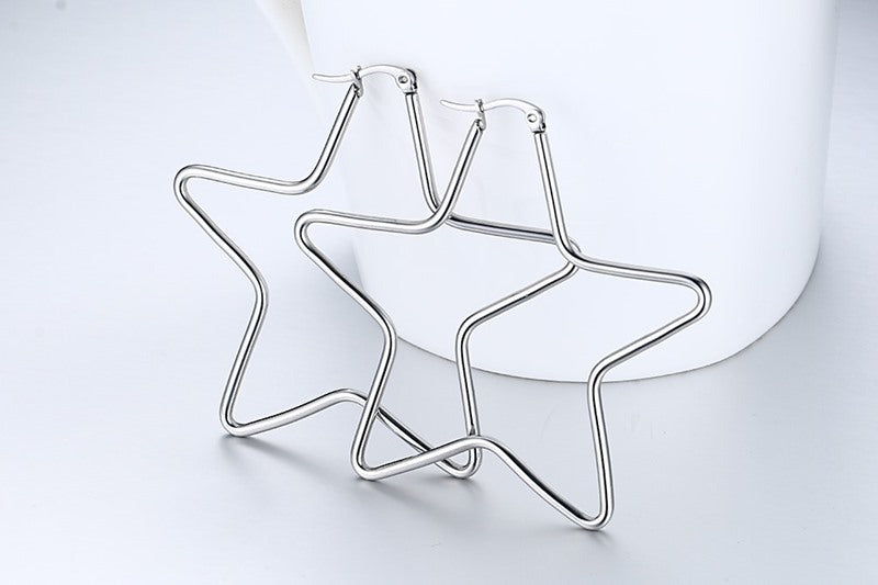 European And American Earrings Exaggerated Pentagram Wholesale