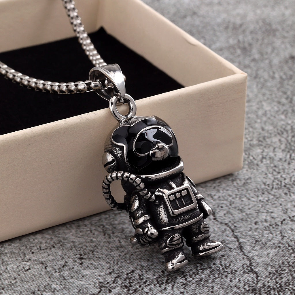 Vintage Stainless Steel Men's Pendant Necklace