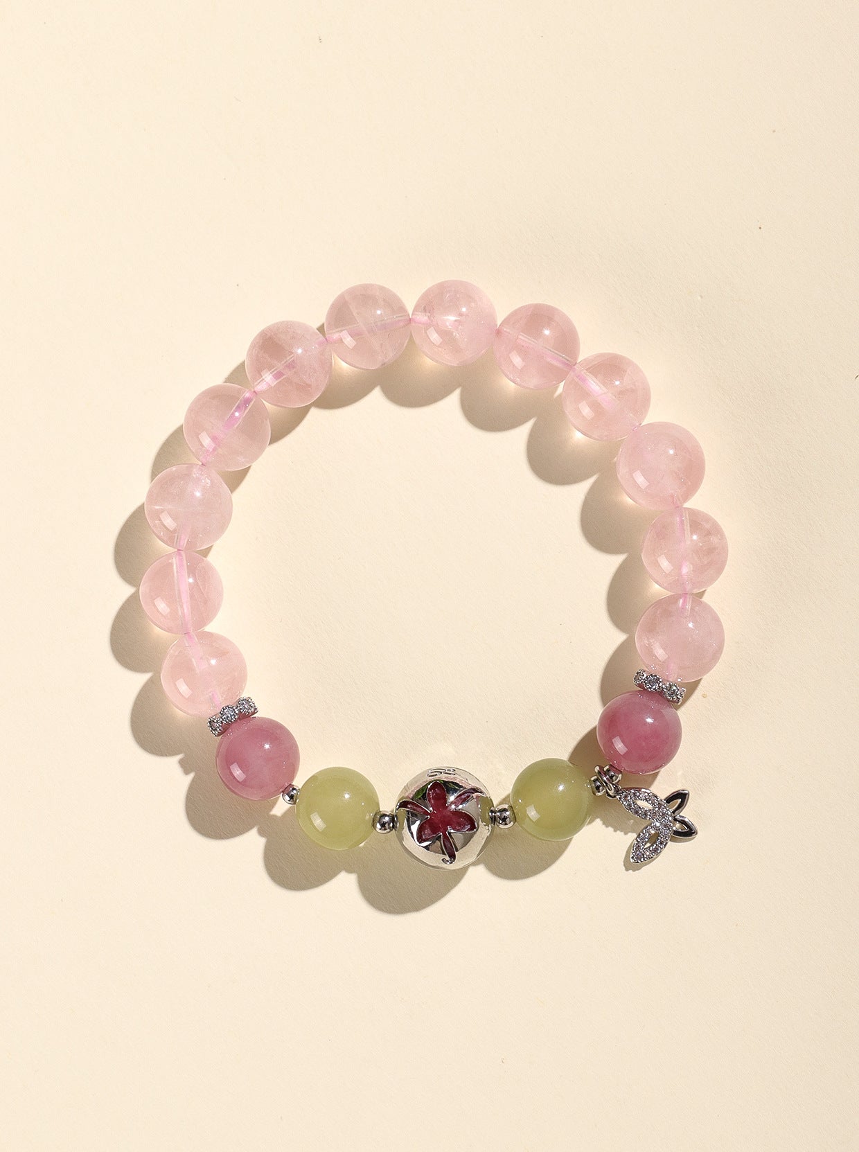 Planderful Fortune's Favor Bracelet – Elegant Pink Crystal and Amethyst Design