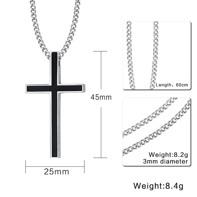 New Product Launch 45MM Stainless Steel Epoxy Cross Pendant
