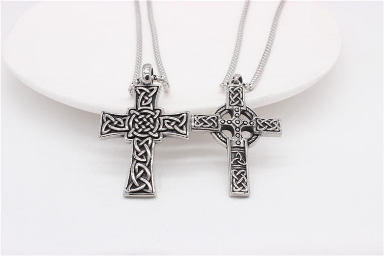 Celtic Cross Pendant Necklace Titanium Steel Durable Unisex Viking Pattern Protection Planderful Brand