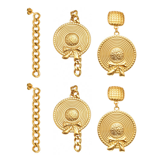 Planderful Eco Friendly Bow Top Hat Fringed Earrings